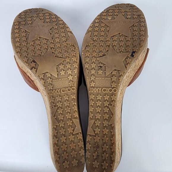 Jimmy Choo Leather Cork Wedges 38.5 - Picture 8 of 9